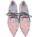Cute Owl Doodles With Moon Star Seamless Pattern Pointed Oxford Shoes