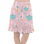 Cute Owl Doodles With Moon Star Seamless Pattern Fishtail Chiffon Skirt
