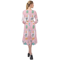 Ruffle End Midi Chiffon Dress 