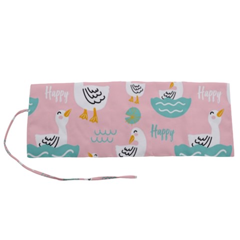 Cute Owl Doodles With Moon Star Seamless Pattern Roll Up Canvas Pencil Holder (S) from ArtsNow.com