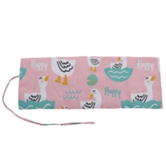 Cute Owl Doodles With Moon Star Seamless Pattern Roll Up Canvas Pencil Holder (S) from ArtsNow.com