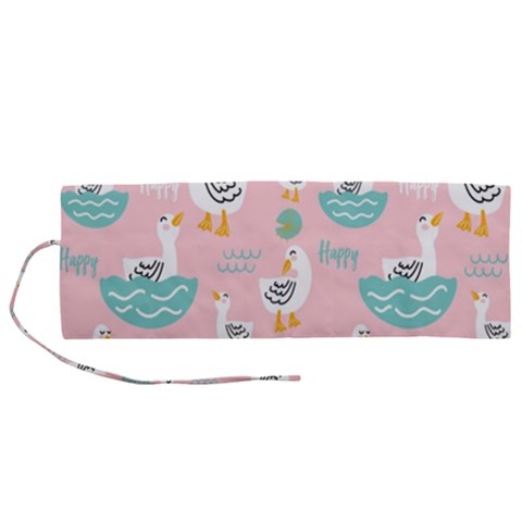 Cute Owl Doodles With Moon Star Seamless Pattern Roll Up Canvas Pencil Holder (M) from ArtsNow.com