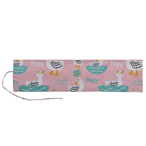 Cute Owl Doodles With Moon Star Seamless Pattern Roll Up Canvas Pencil Holder (L) from ArtsNow.com