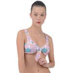 Cute Owl Doodles With Moon Star Seamless Pattern Front Tie Bikini Top