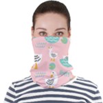 Cute Owl Doodles With Moon Star Seamless Pattern Face Seamless Bandana (Adult)