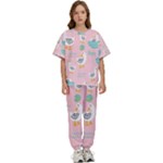 Cute Owl Doodles With Moon Star Seamless Pattern Kids  T-Shirt and Pants Sports Set