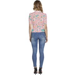 Puffed Short Sleeve Button Up Jacket 