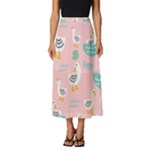 Cute Owl Doodles With Moon Star Seamless Pattern Classic Midi Chiffon Skirt