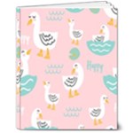 Cute Owl Doodles With Moon Star Seamless Pattern 8  x 10  Hardcover Notebook