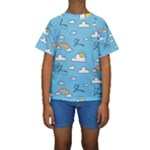 Sky Pattern Kids  Short Sleeve Swimwear