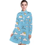 Sky Pattern Long Sleeve Chiffon Shirt Dress