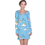 Sky Pattern Long Sleeve Nightdress