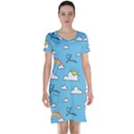 Sky Pattern Short Sleeve Nightdress