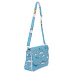 Sky Pattern Shoulder Bag with Back Zipper