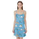 Sky Pattern Satin Night Slip