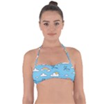 Sky Pattern Tie Back Bikini Top