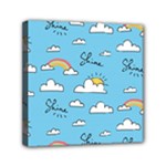 Seamless Pattern Vector Owl Cartoon With Bugs Mini Canvas 6  x 6  (Stretched)