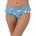 Sky Pattern Frill Bikini Bottoms