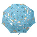 Seamless Pattern Vector Owl Cartoon With Bugs Folding Umbrellas