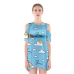 Sky Pattern Shoulder Cutout One Piece Dress