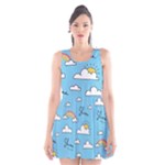 Sky Pattern Scoop Neck Skater Dress
