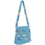 Sky Pattern Zipper Messenger Bag