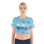 Sky Pattern Cotton Crop Top