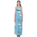 Sky Pattern Empire Waist Maxi Dress