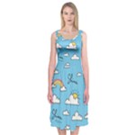 Sky Pattern Midi Sleeveless Dress