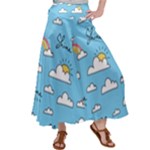 Sky Pattern Women s Satin Palazzo Pants