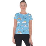 Sky Pattern Short Sleeve Sports Top 
