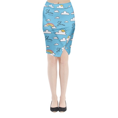 Sky Pattern Midi Wrap Pencil Skirt from ArtsNow.com
