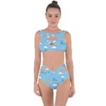 Sky Pattern Bandaged Up Bikini Set 