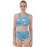 Sky Pattern Racer Back Bikini Set