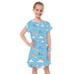 Sky Pattern Kids  Drop Waist Dress