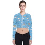 Sky Pattern Long Sleeve Zip Up Bomber Jacket