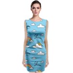 Sky Pattern Sleeveless Velvet Midi Dress