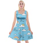 Sky Pattern Reversible Velvet Sleeveless Dress