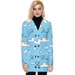 Sky Pattern Button Up Hooded Coat 
