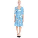 Sky Pattern Wrap Up Cocktail Dress