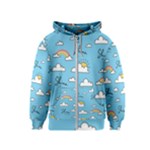 Seamless Pattern Vector Owl Cartoon With Bugs Kids  Zipper Hoodie