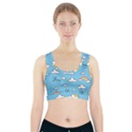 Sky Pattern Sports Bra With Pocket
