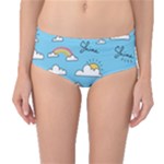 Seamless Pattern Vector Owl Cartoon With Bugs Mid-Waist Bikini Bottoms