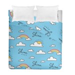 Seamless Pattern Vector Owl Cartoon With Bugs Duvet Cover Double Side (Full/ Double Size)