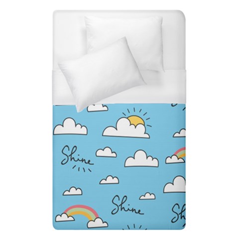 Seamless Pattern Vector Owl Cartoon With Bugs Duvet Cover (Single Size) from ArtsNow.com