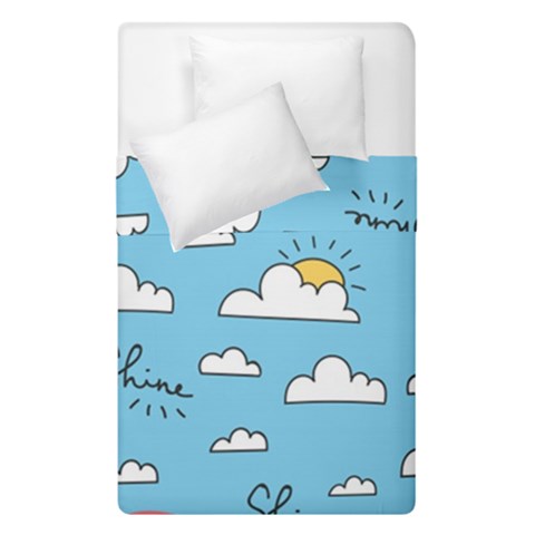 Seamless Pattern Vector Owl Cartoon With Bugs Duvet Cover Double Side (Single Size) from ArtsNow.com