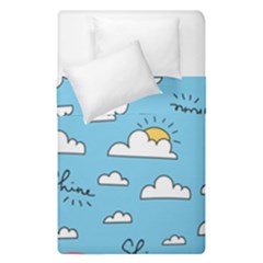 Seamless Pattern Vector Owl Cartoon With Bugs Duvet Cover Double Side (Single Size) from ArtsNow.com
