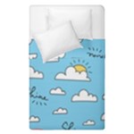 Seamless Pattern Vector Owl Cartoon With Bugs Duvet Cover Double Side (Single Size)