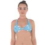 Seamless Pattern Vector Owl Cartoon With Bugs Halter Neck Bikini Top