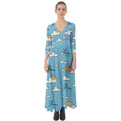 Button Up Boho Maxi Dress 